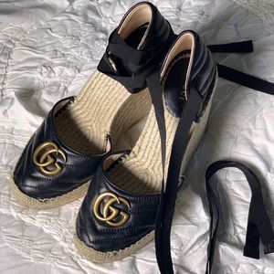 Gucci Leather platform espadrille - Black